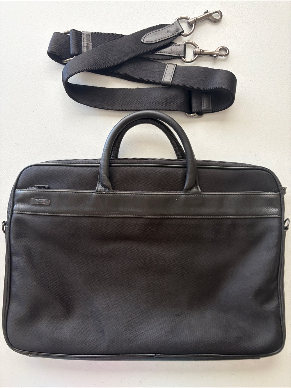 VTG Issey Miyake Design Studio Nylon Leather Briefcase 2-Way Messenger Bag Black